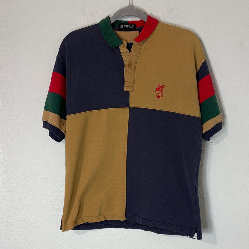 Disney Golf Mickey VTG Aureus Colorblock Polo Shirt M